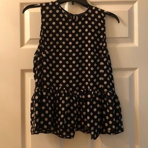 Black w white polka dot tank